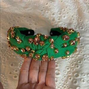 Lele Sadoughi Green Embellished Headband
